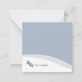 Personalisiertes Elegantes blaues Leaf Mitteilungskarte