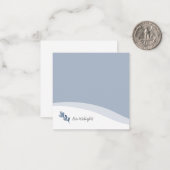 Personalisiertes Elegantes blaues Leaf Mitteilungskarte (Vorderseite/Rückseite Beispiel)