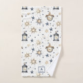 Personalisiertes elegantes Blue & Gold Stars Muste Badhandtuch Set (Handtuch)