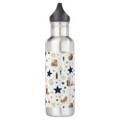 Personalisiertes elegantes Blue & Gold Stars Muste Edelstahlflasche (Links)