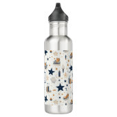 Personalisiertes elegantes Blue & Gold Stars Muste Edelstahlflasche (Rechts)