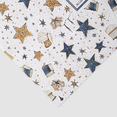 Personalisiertes elegantes Blue & Gold Stars Muste Seidenpapier (Ausschnitt)