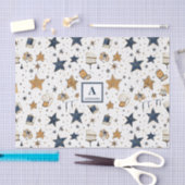 Personalisiertes elegantes Blue & Gold Stars Muste Seidenpapier (Handwerk)
