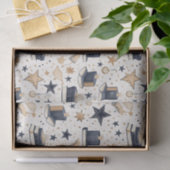 Personalisiertes elegantes Blue & Gold Stars Muste Seidenpapier (Geschenk)