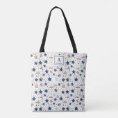 Personalisiertes elegantes Blue & Gold Stars Muste Tasche (Rückseite)