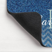 Personalisiertes Elegantes Blue Sparkle Glitzer Mo Mousepad (Ecke)