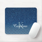 Personalisiertes Elegantes Blue Sparkle Glitzer Mo Mousepad (Mit Mouse)
