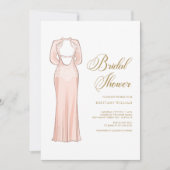 Personalisiertes elegantes Brautparty aus Weiß und Einladung (Vorderseite)