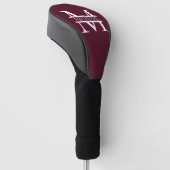 Personalisiertes elegantes Burgundy Monogramm und  Golf Headcover (angewinkelt)