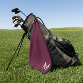 Personalisiertes elegantes Burgundy Monogramm und  Golfhandtuch