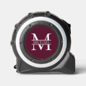 Personalisiertes elegantes Burgundy Monogramm und Maßband (Vorderseite)