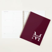 Personalisiertes elegantes Burgundy Monogramm und  Planer (Anzeige)