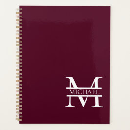 Personalisiertes elegantes Burgundy Monogramm und  Planer