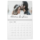 Personalisiertes elegantes Calligraphy Couple Foto Kalender (Jan 2026)