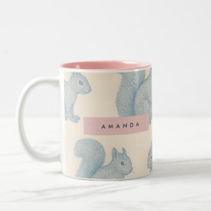 Personalisiertes Elegantes Charmantes Eichhörnchen Zweifarbige Tasse