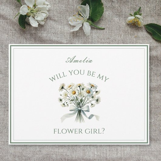 Personalisiertes elegantes Chic Daisies Bow Flower Karte