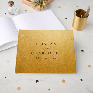 Personalisiertes Elegantes Chic Gold Gästebuch