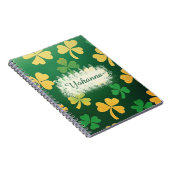 Personalisiertes elegantes dunkles Grün- und Goldk Notizblock (Rechte Seite)