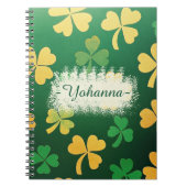 Personalisiertes elegantes dunkles Grün- und Goldk Notizblock (Vorderseite)