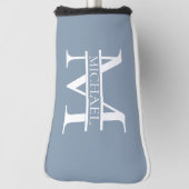 Personalisiertes elegantes Dusty Blue Monogram und Golf Headcover (Rotieren 90)