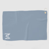 Personalisiertes elegantes Dusty Blue Monogram und Golfhandtuch (Horizontal)