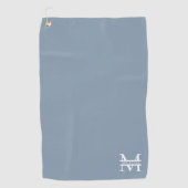 Personalisiertes elegantes Dusty Blue Monogram und Golfhandtuch (Vorderseite)