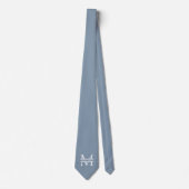 Personalisiertes elegantes Dusty Blue Monogram und Krawatte (Vorderseite)