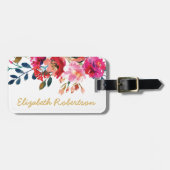 Personalisiertes Elegantes Floral Gepäckanhänger (Vorderseite horizontal)