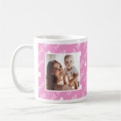 Personalisiertes elegantes Foto Zeitungsstil Rosa Kaffeetasse (Links)