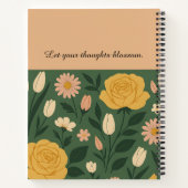 Personalisiertes elegantes Gelb-Rose-BlumenNoteboo Notizblock (Rückseite)