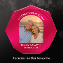 Personalisiertes elegantes Geschenk zum 40. Hochze