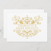 Personalisiertes elegantes Gold Couple Mitteilungskarte (Vorne/Hinten)