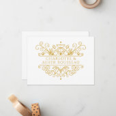 Personalisiertes elegantes Gold Couple Mitteilungskarte (Vorderseite/Rückseite Beispiel)