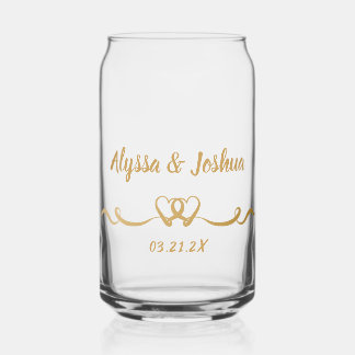 Personalisiertes elegantes Gold-Hochzeitsgeschenk Dosenglas