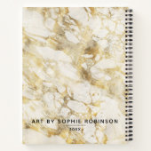 Personalisiertes elegantes Gold-Marmor-Sketchbook Notizblock (Rückseite)