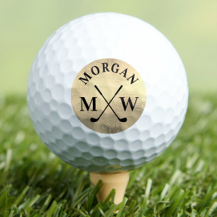 Personalisiertes Elegantes Gold-Monogramm Golfball