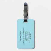 Personalisiertes Elegantes Gold Monogramm Minimali Gepäckanhänger (Rückseite vertikal)