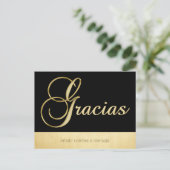 Personalisiertes Elegantes Gold Postkarte (Stehend Vorderseite)