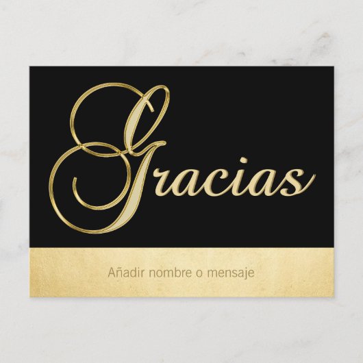 Personalisiertes Elegantes Gold Postkarte (Vorderseite)