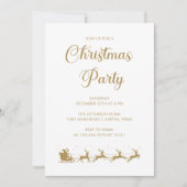 Personalisiertes elegantes Gold Weißes Weihnachtsf Einladung (Vorderseite)