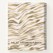 Personalisiertes elegantes Gold White Girly Sketch Notizblock (Rückseite)