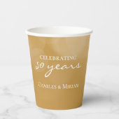 Personalisiertes elegantes Golden 50-jähriges Part Pappbecher (Vorderseite)