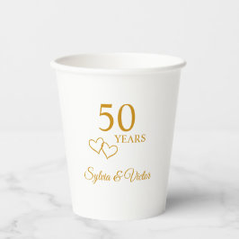 Personalisiertes elegantes Golden 50-jähriges Part Pappbecher