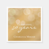 Personalisiertes elegantes Golden 50-jähriges Part Serviette (Vorderseite)