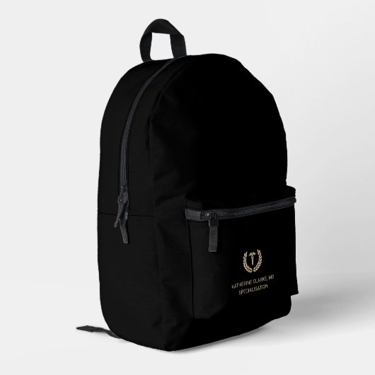 Personalisiertes elegantes Goldfoil-Symbol Bedruckter Rucksack (Rückseitige Ecke links)