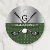Personalisiertes elegantes Golf Monogram Logo Geschenkanhänger (Rückseite)
