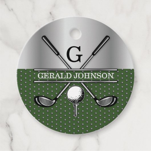 Personalisiertes elegantes Golf Monogram Logo Geschenkanhänger (Vorderseite)