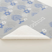 Personalisiertes elegantes Hanukkah Urlaubsmuster Sherpadecke (3/4)