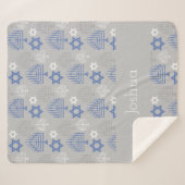 Personalisiertes elegantes Hanukkah Urlaubsmuster Sherpadecke (Vorderseite (Horizontal))