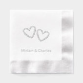 Personalisiertes Elegantes Herz 25 Jahre Jubiläum Servietten Mit Folie (Vorderseite)